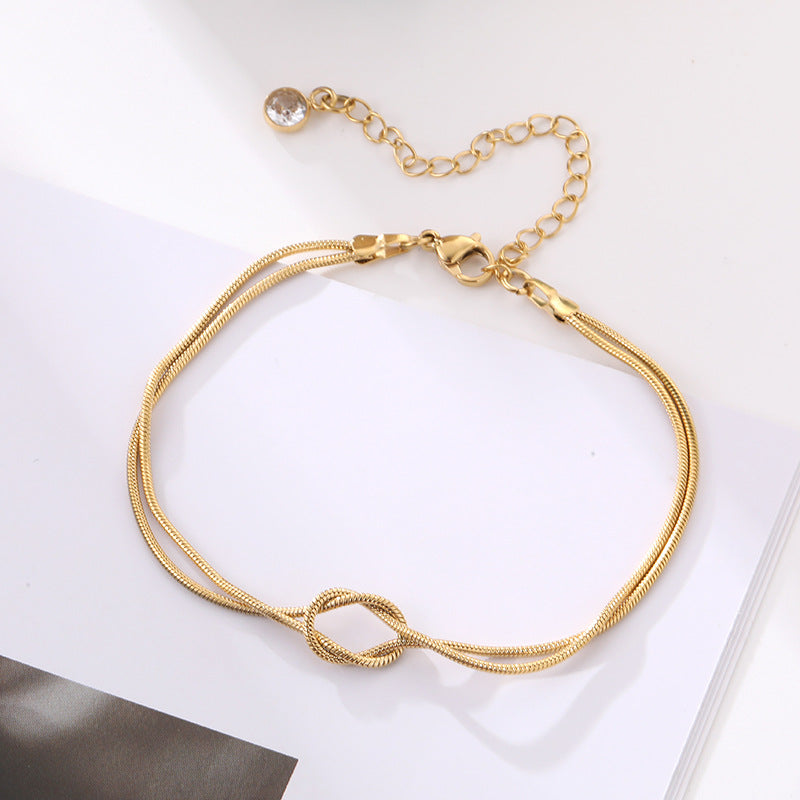 Personalized Small Fresh Knotted Titanium Steel Bracelets