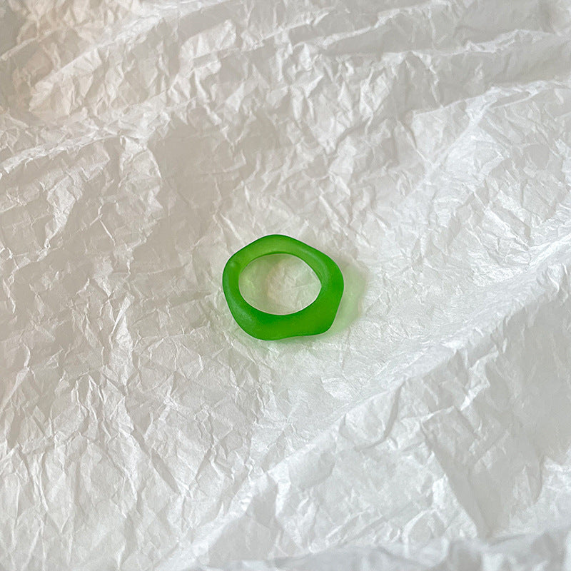 Resin Candy Color Cute Hand Jewelry Rings