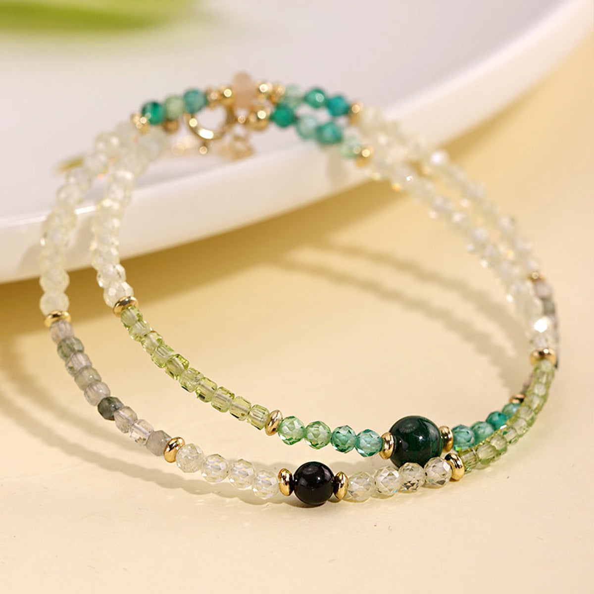 Amethyst Beaded Double Niche High Sense Bracelets