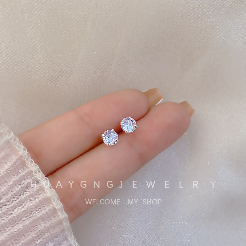Women's Sier Needle Korean Style French Petite Retro Graceful Imitation Earrings