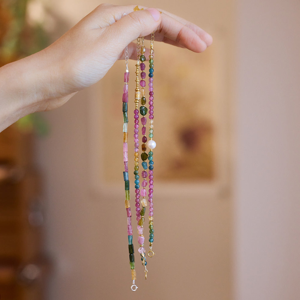 Tourmaline Female Six Words Mantra Right Rain Bracelets