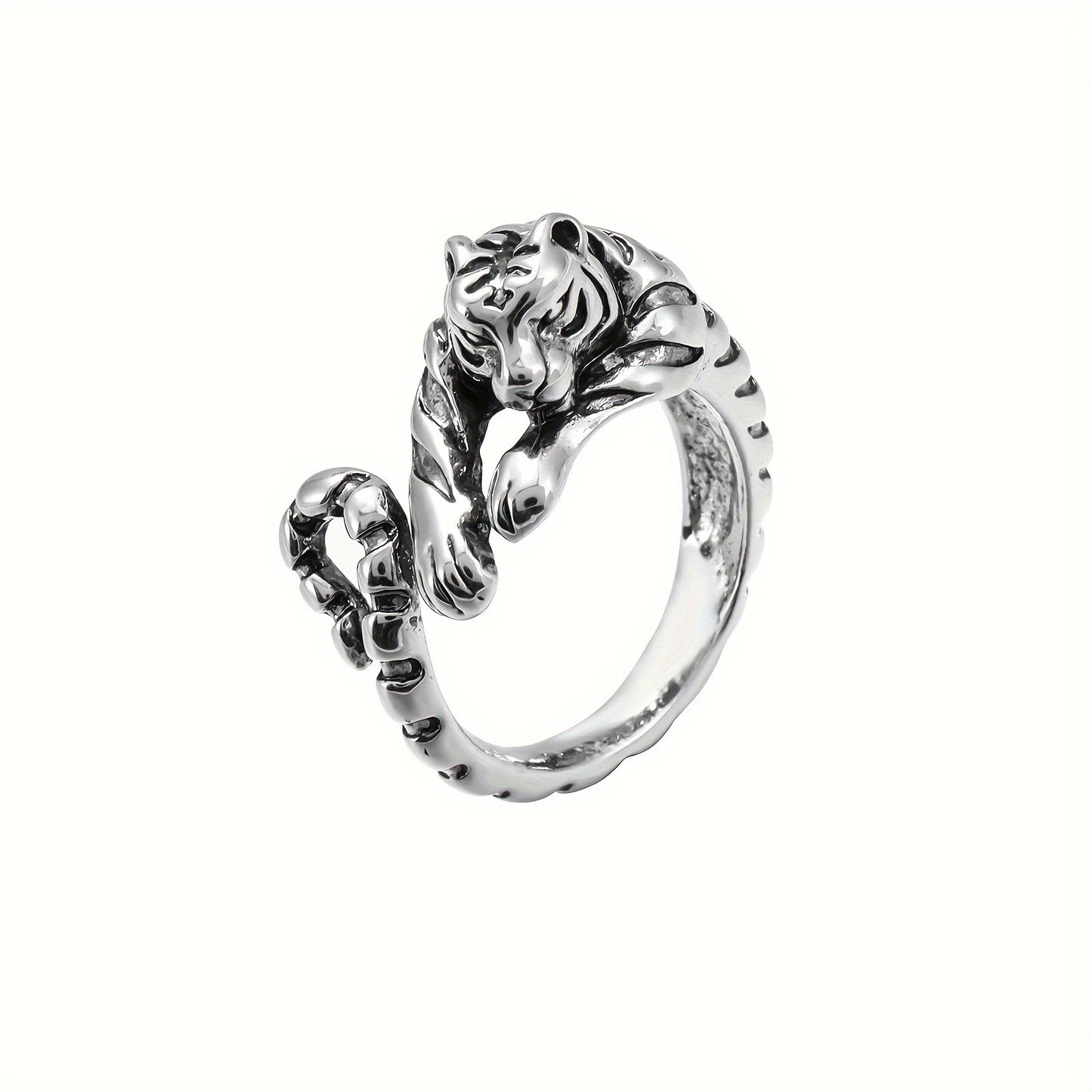 Tiger Open Alloy Retro Personality Minimalism Rings