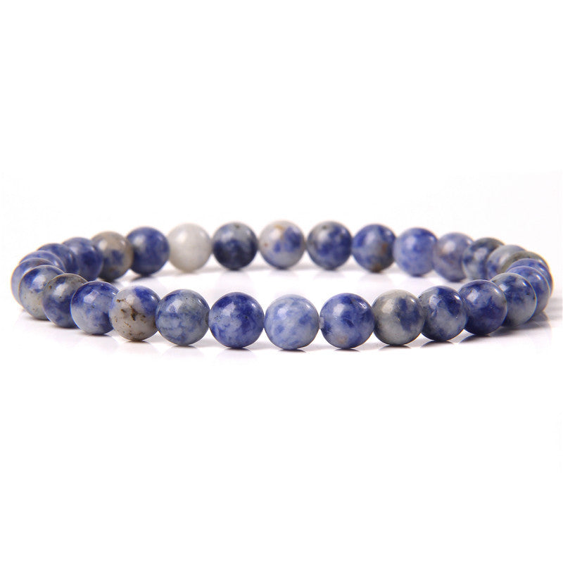 Women's & Men's Single Circle Beaded Natural Agate Stone Bracelets