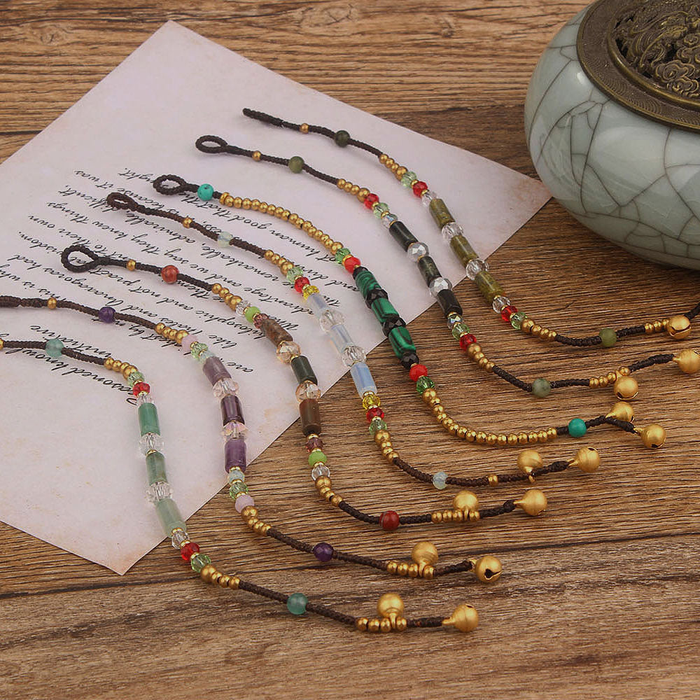 Women's Style Natural Malachite Amethyst Artistic Vintage Weave Carrying Bracelets