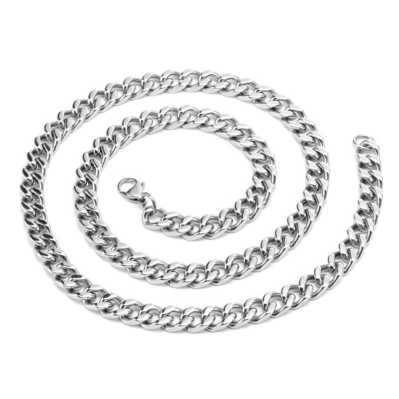 Men's Personality Four-sided Grinding Cuban Link Chain Necklaces