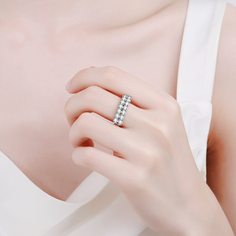 Sterling Sier Female Carat Moissanite Full Rings