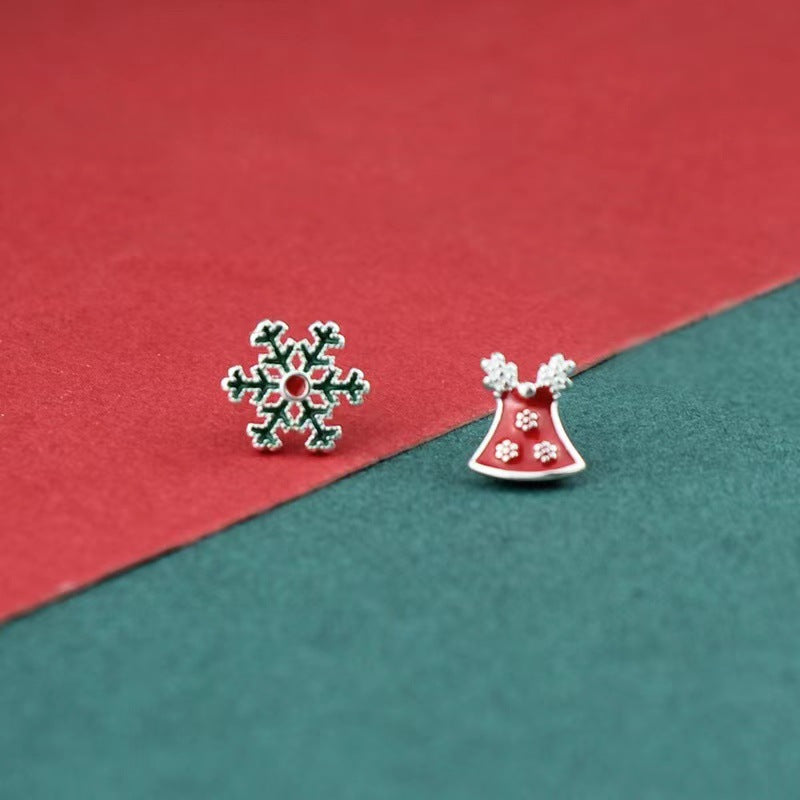 Women's Sier For Red Niche Design Christmas Earrings
