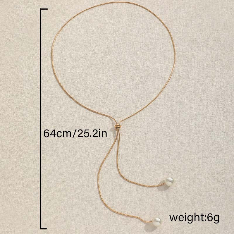 Pull Adjustable Pearl High-grade Design Sense Necklaces