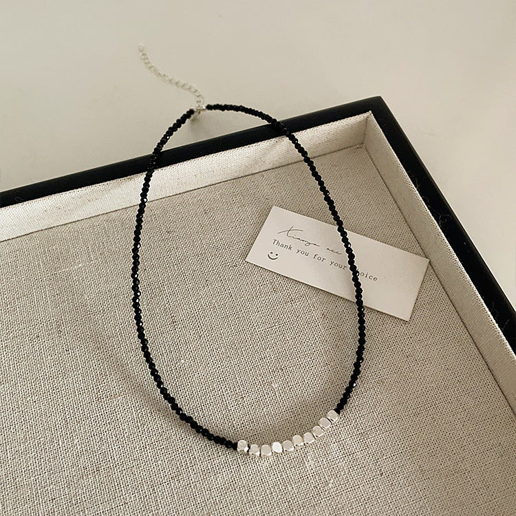 Women's Black Crystal Metal Heart For Design Retro Necklaces