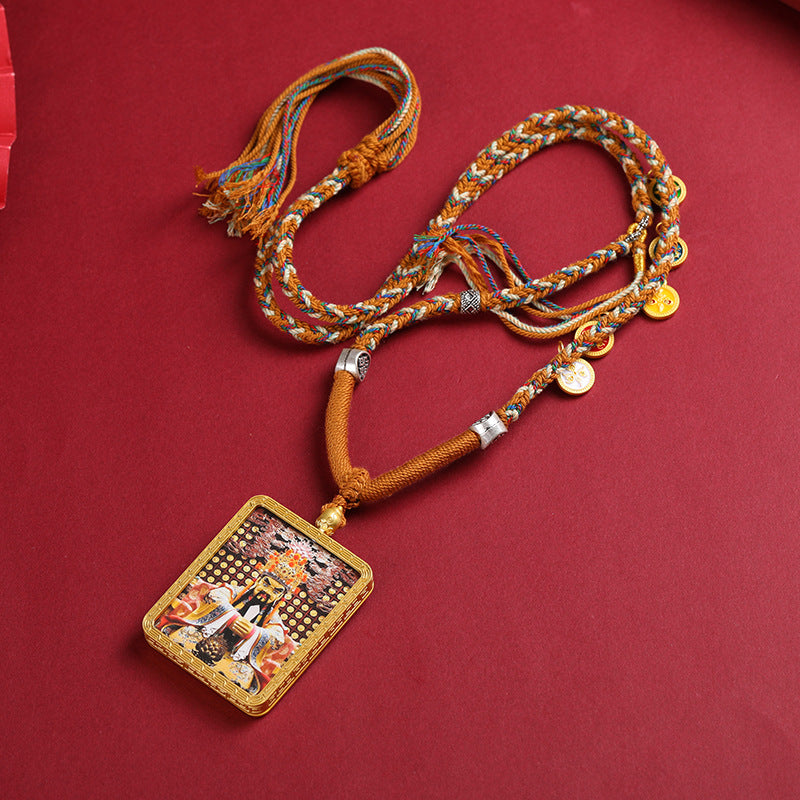 Master Portrait Tibetan Hand-woven Gods Of Wealth Cotton Necklaces