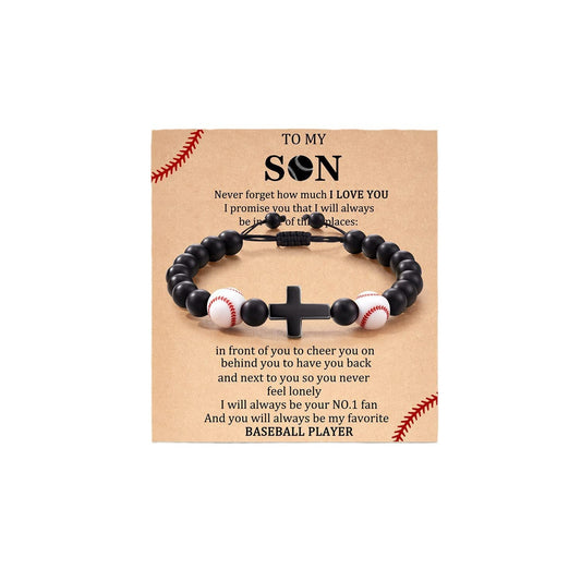 Football Beaded Gift Black Frosted Tigereye Bracelets