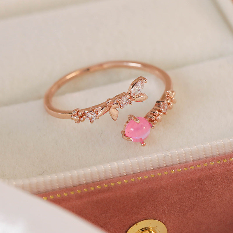 Micro Inlaid Zircon Niche Design Adjustable Rings