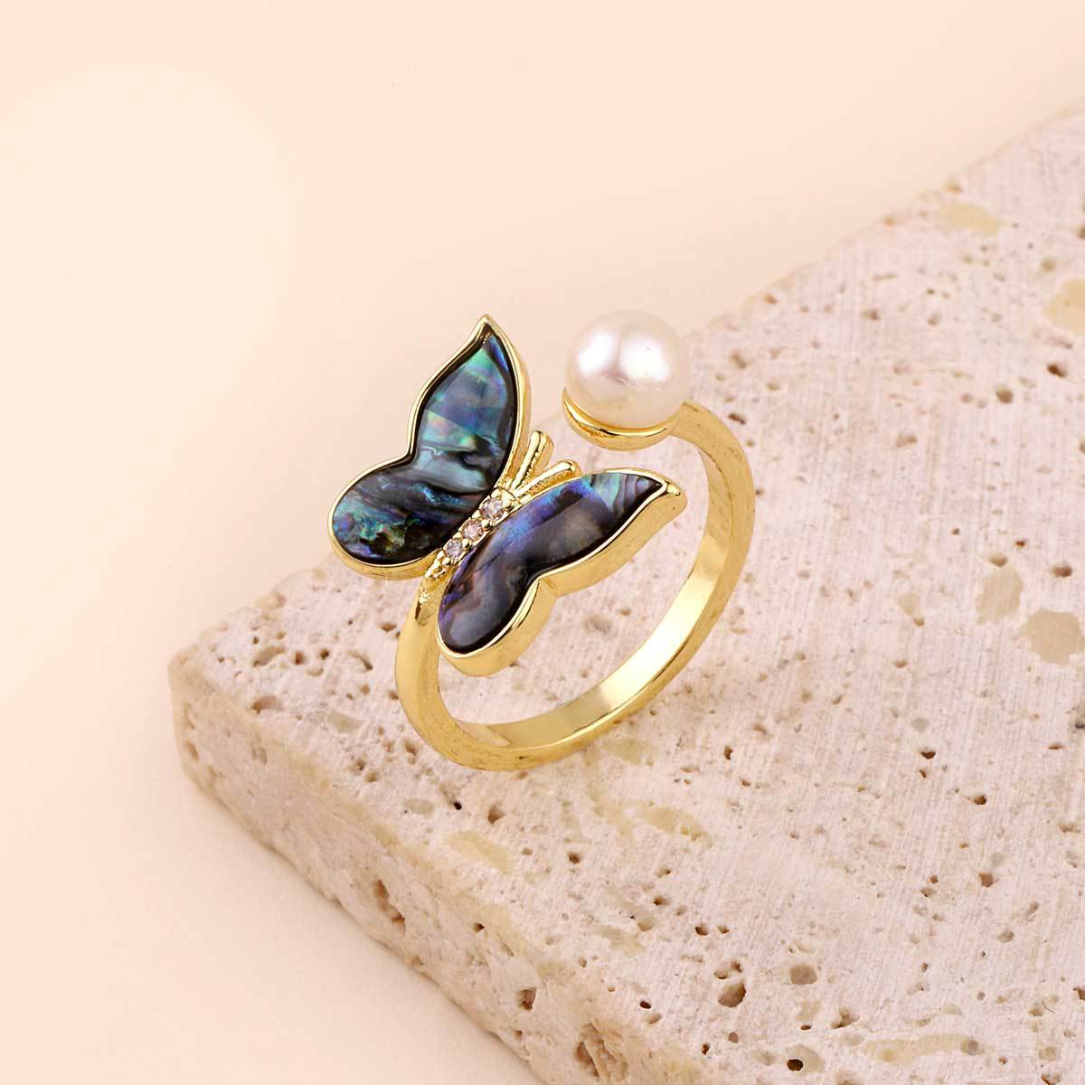 Real Gold Color Retaining Mermaid Tail Shell Rings