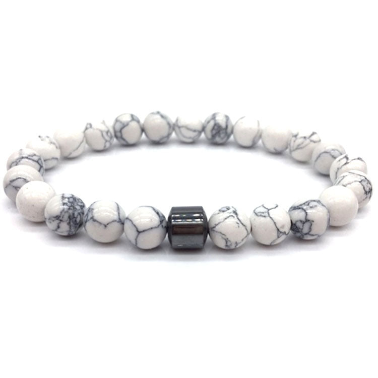 Magnetic Hematite White Turquoise Handmade Beaded Bracelets
