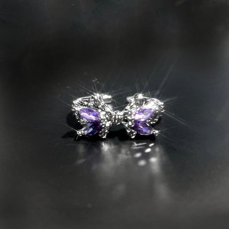 Star Purple Diamond Zircon Series Open Female Affordable Rings