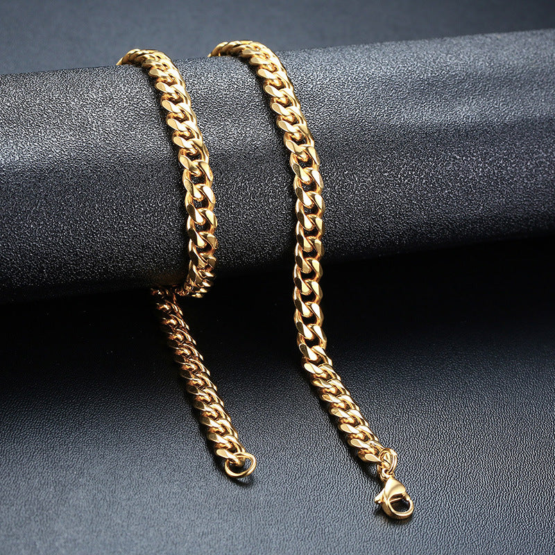 Men's Stainless Steel Epoxy Geometry Rectangle Stacked Necklaces