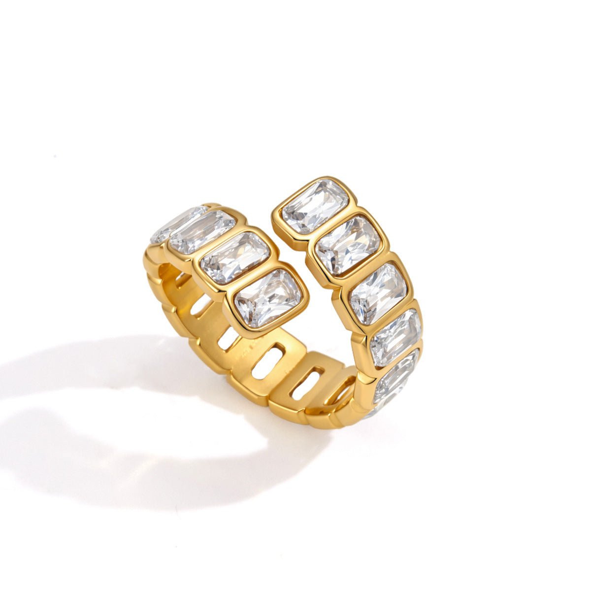 Titanium Steel Zircon Niche High-grade Stainless Ring
