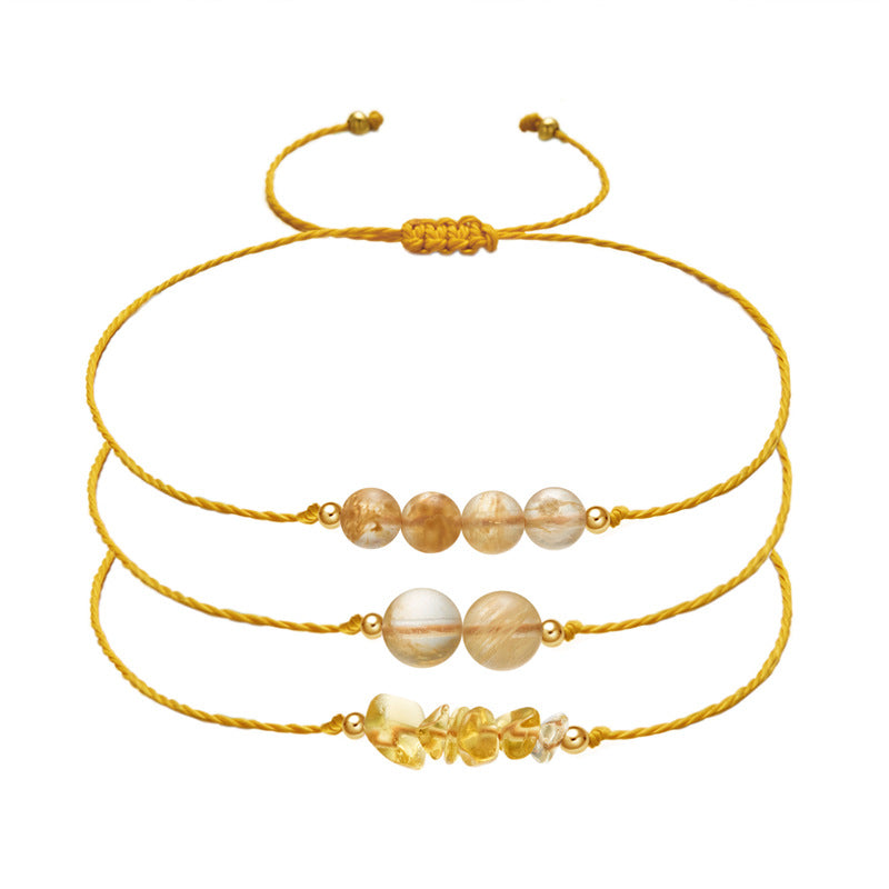Stone Beaded Suit Citrine Irregular Gravel Bracelets