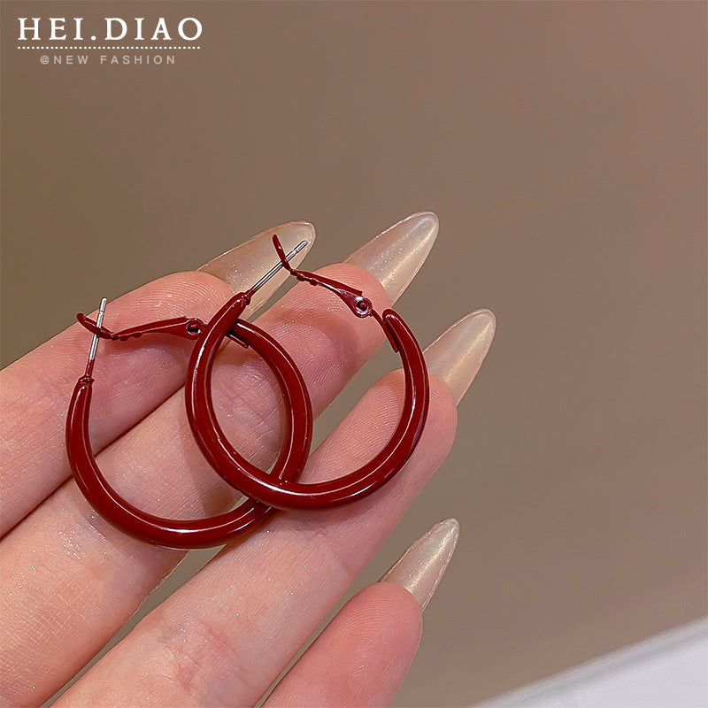 Women's Retro Love Cherry Wine High Sense Rings