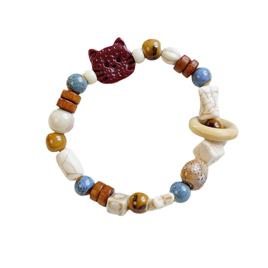 Ceramic High-grade Biscuit Cat Series Design Bracelets