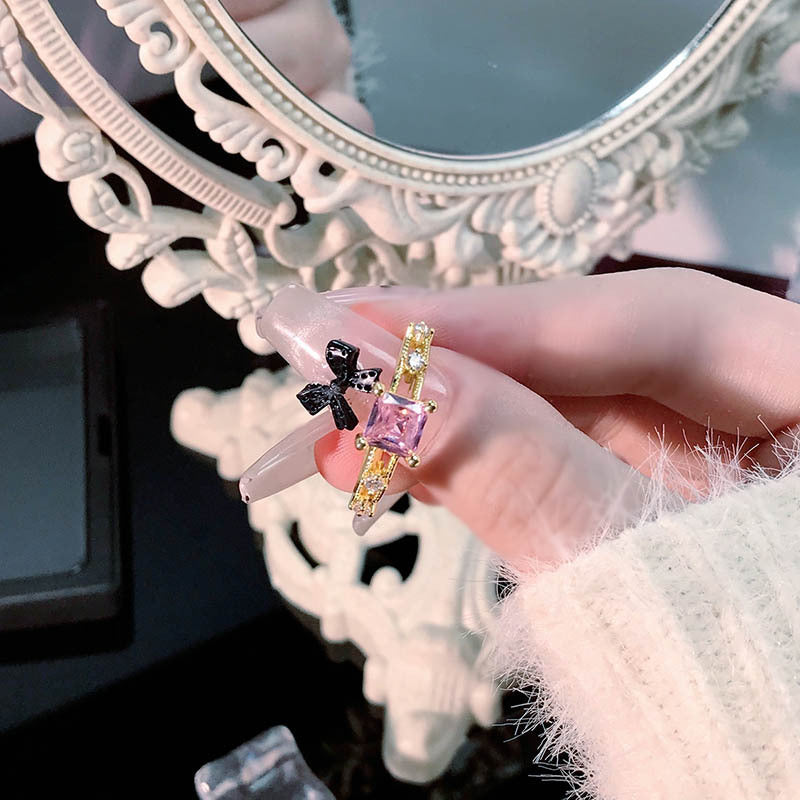 Women's Gold Pink Diamond Open For Niche Rings