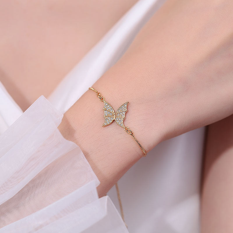 Women's Champagne Gold Zircon Temperament Wild Pull Bracelets