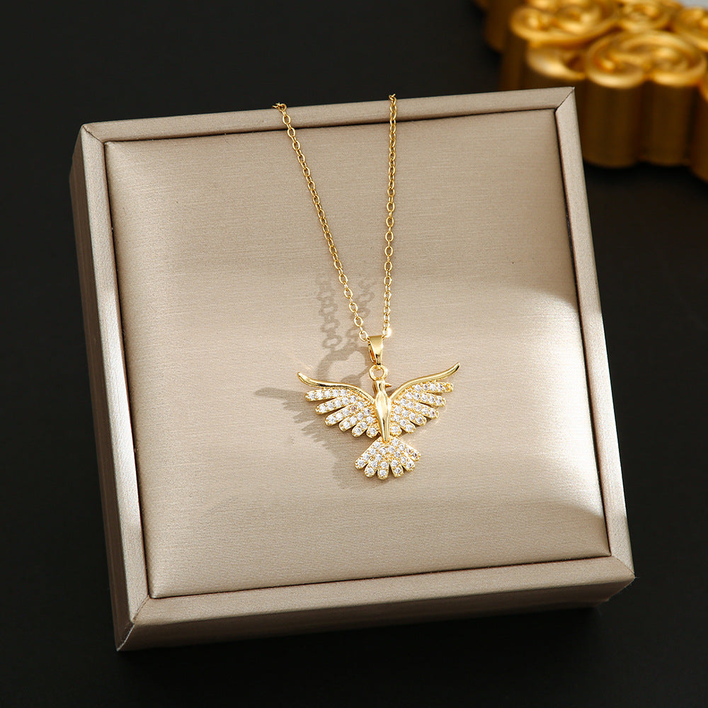 Light Luxury Titanium Steel Female Phoenix Pendants