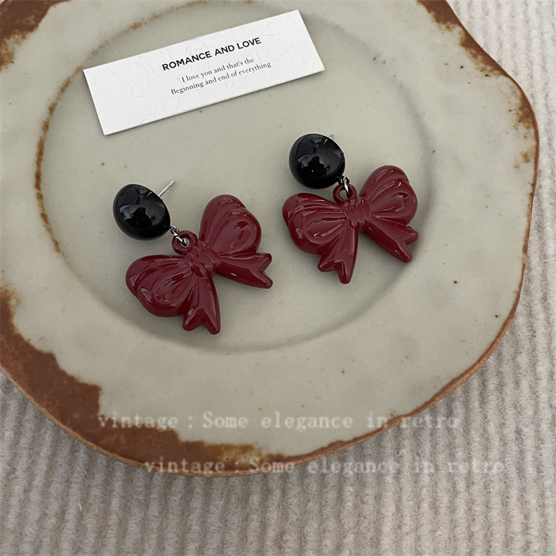 Red Love Ear Simple Grace Personality Earrings