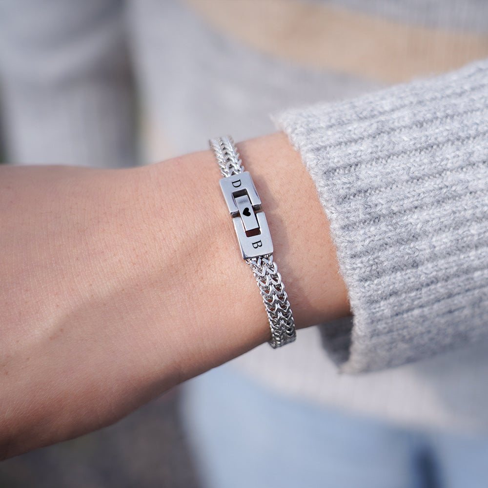 Women's & Men's Quality Titanium Steel Can Carve Writing Bracelets