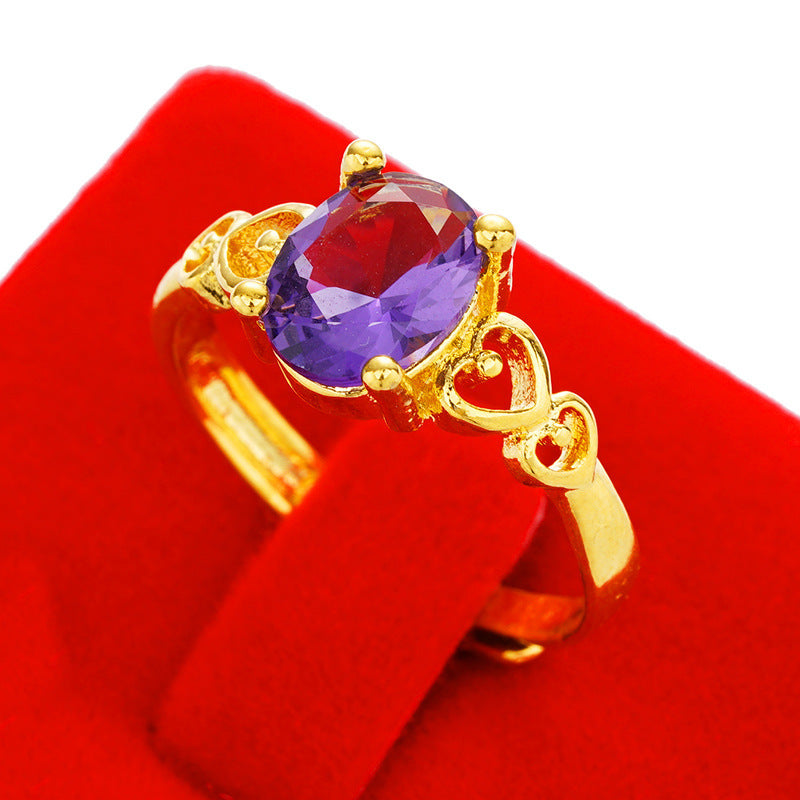 Women's Imitation Diamond Colored Gemstone No Color Rings