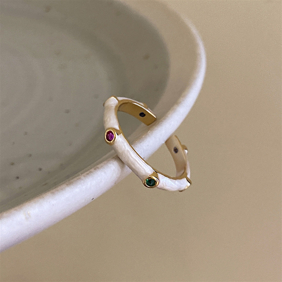 Sier Niche Gentle Natural Colored Gems Female Rings