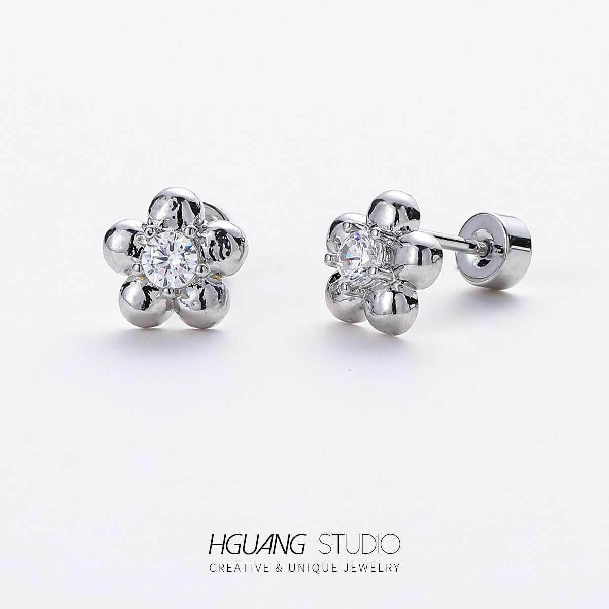 Titanium Steel Gold Ear Bone Piercing Earrings