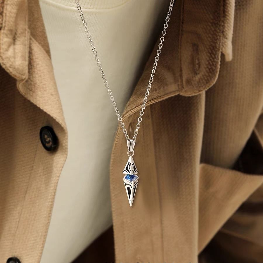 Men's Hip Hop Rhombus Personality Handsome Clavicle Necklaces