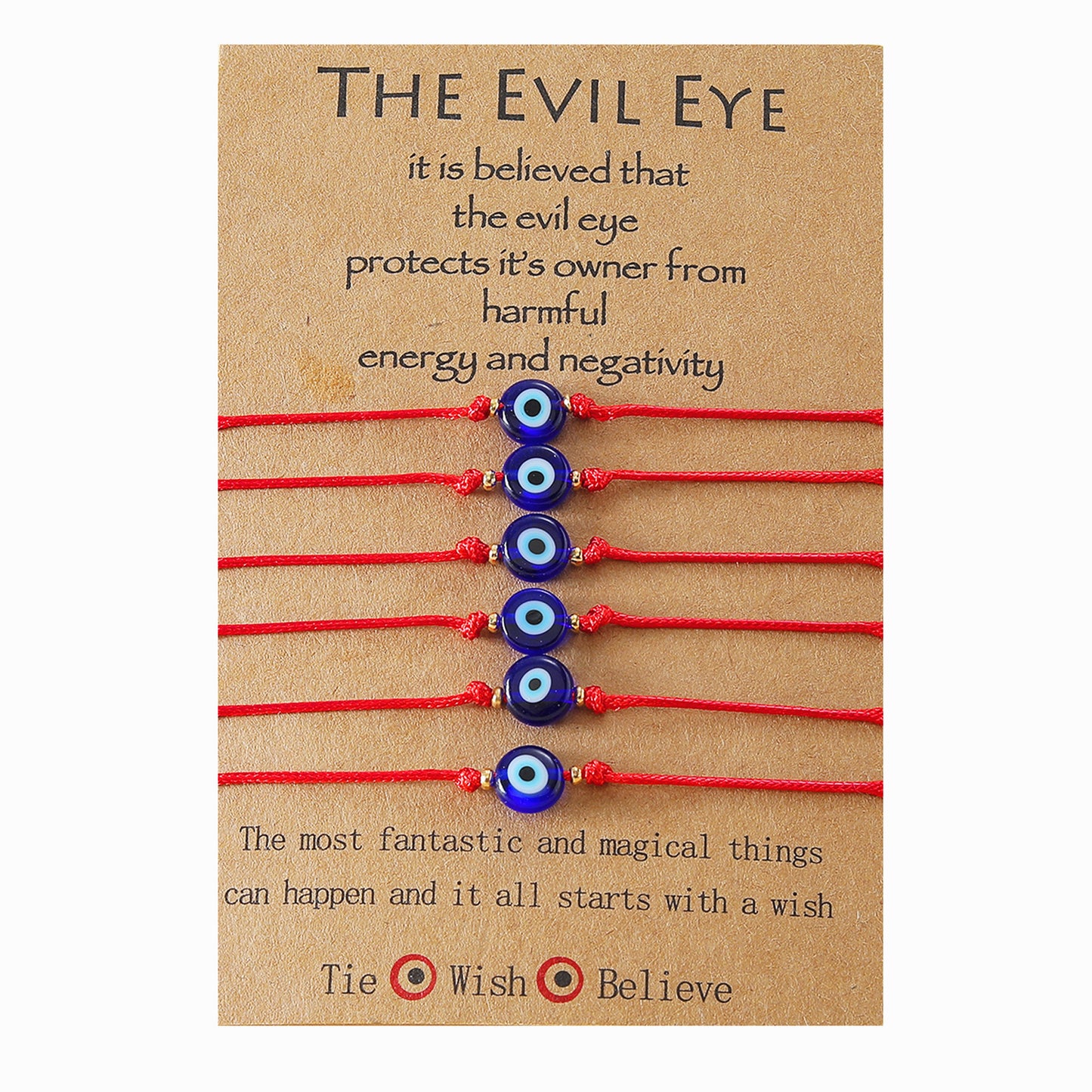 Personalized Blue Glass Devil Eye Wax Bracelets