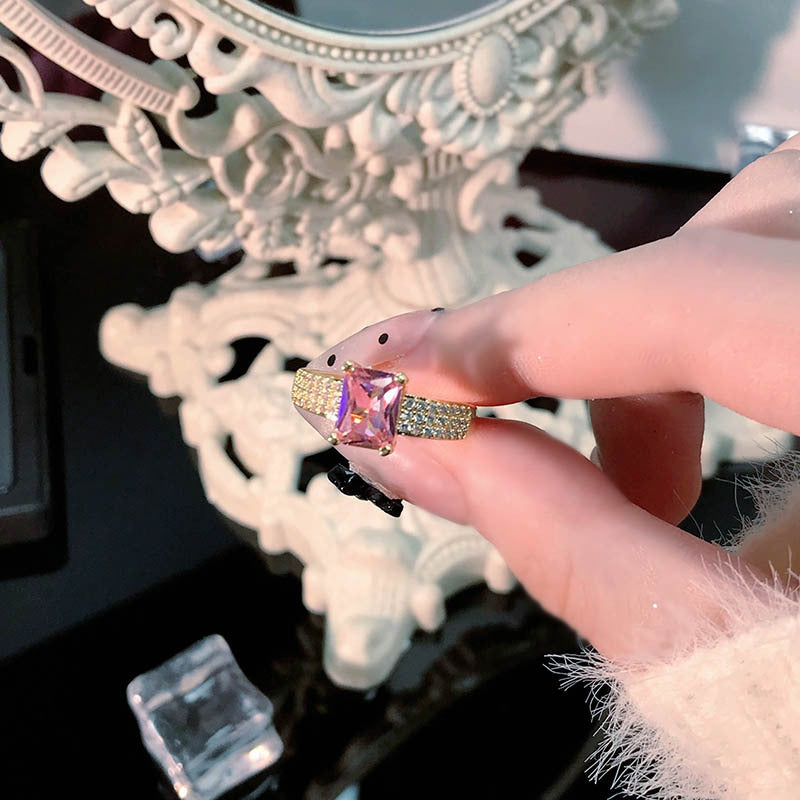 Women's Gold Pink Diamond Open For Niche Rings