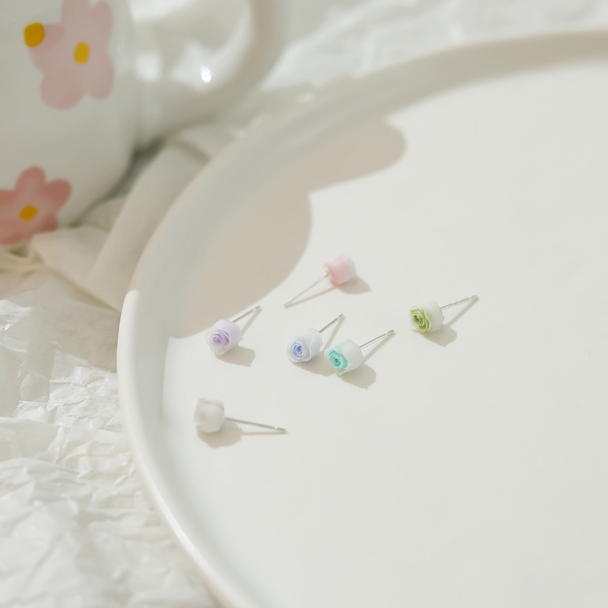 Macaron Color Series Simple Small Earings Set Daily Earrings