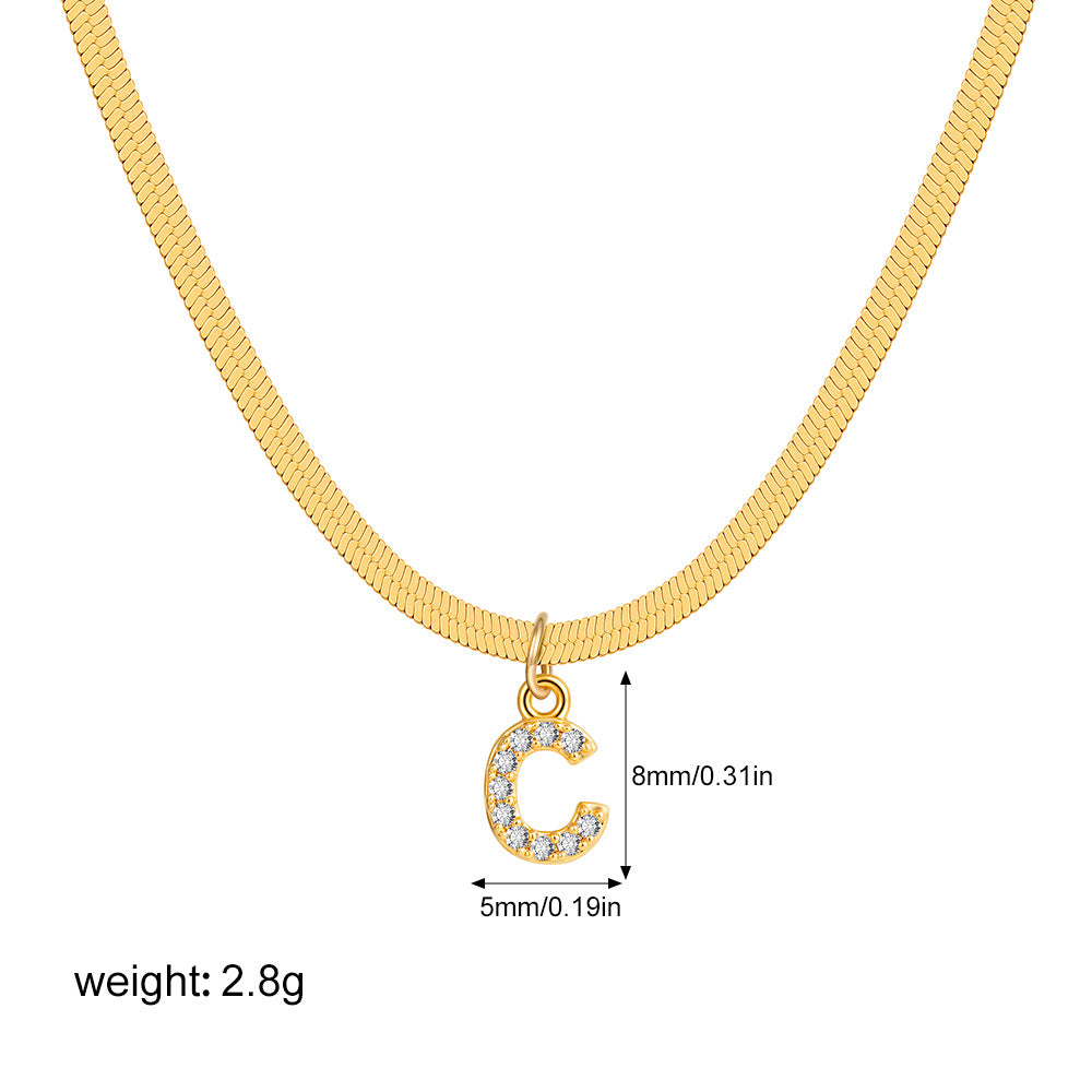 Stainless Steel Snake Bones Chain Letter Necklaces