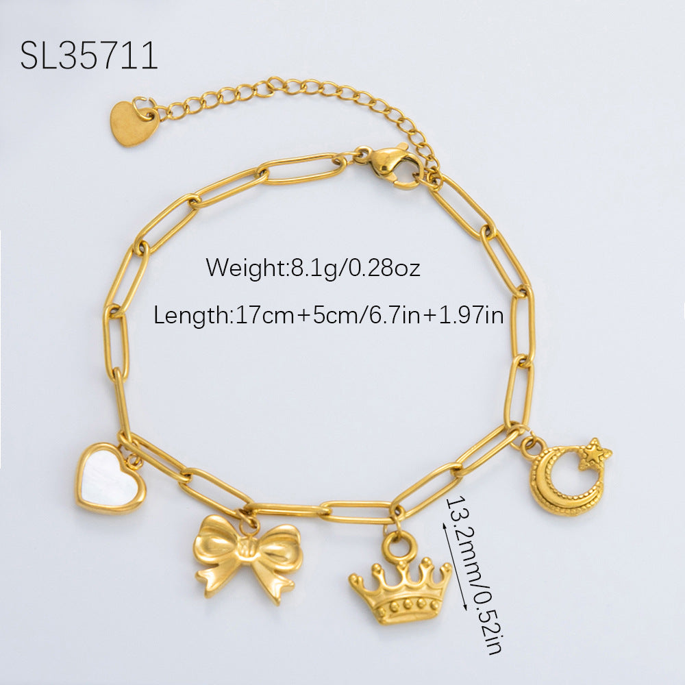 Women's Summer Stainless Steel Electroplated Gold Style Bracelets