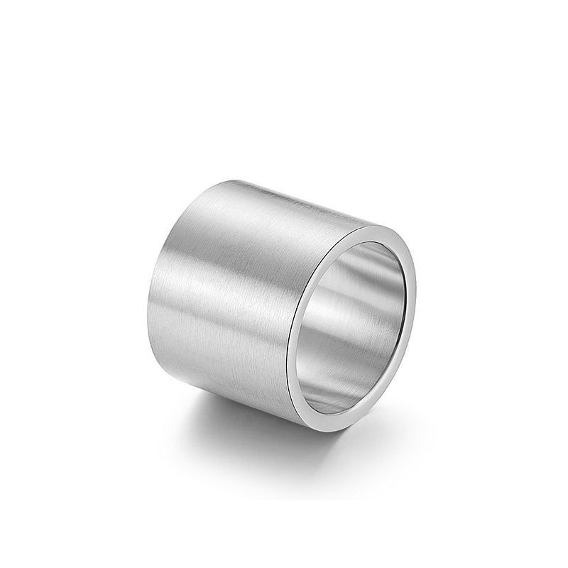 Men's Wide Titanium Steel Fashion Casual Plain Rings