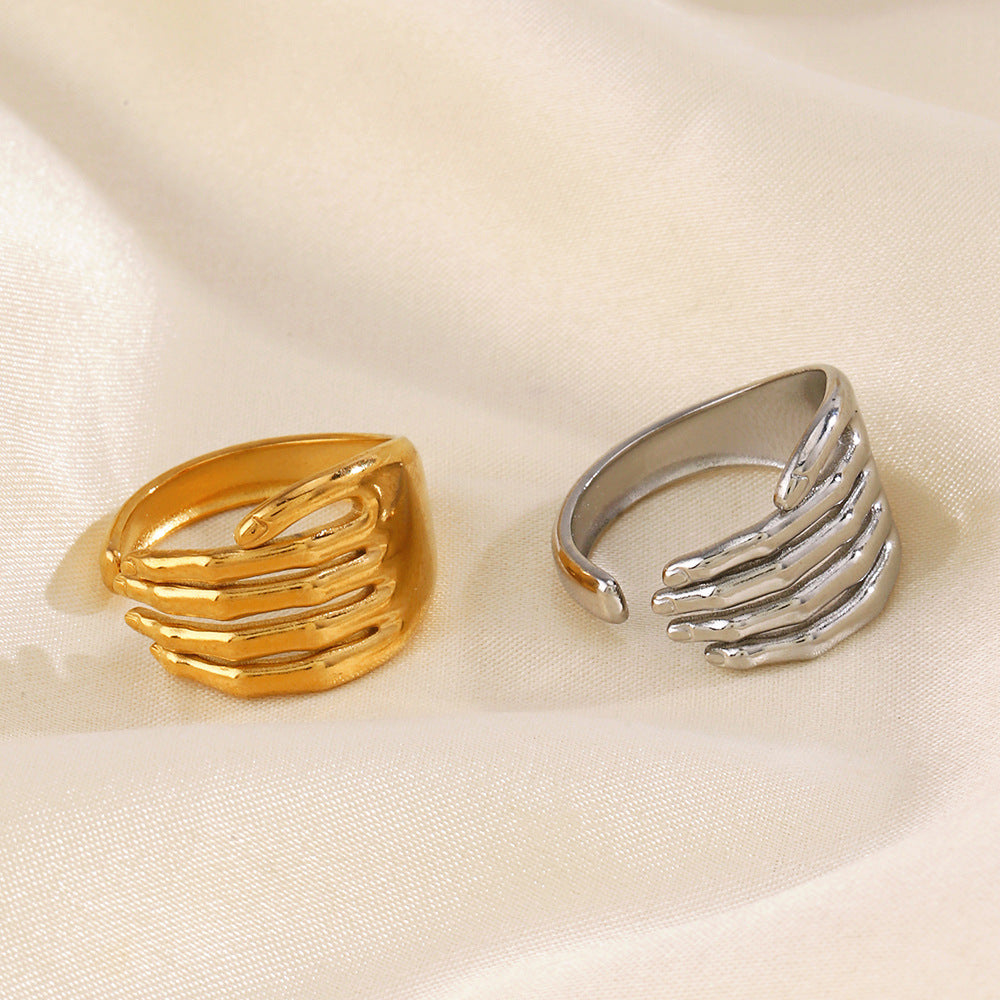 Hop Cold Adjustable Opening Gold Plated Rings