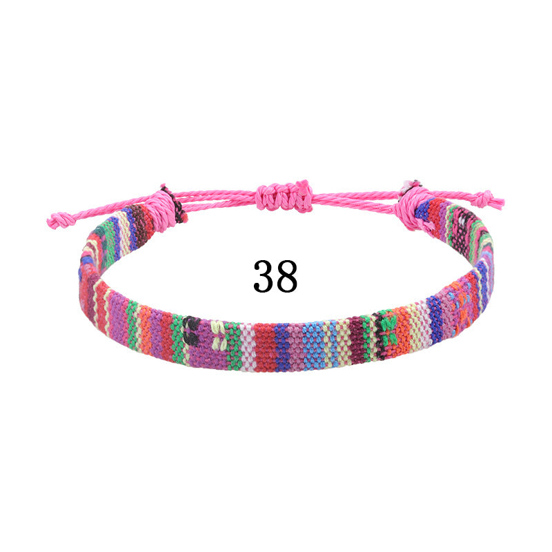 Style Cotton Linen Woven Fabric Carrying Bracelets