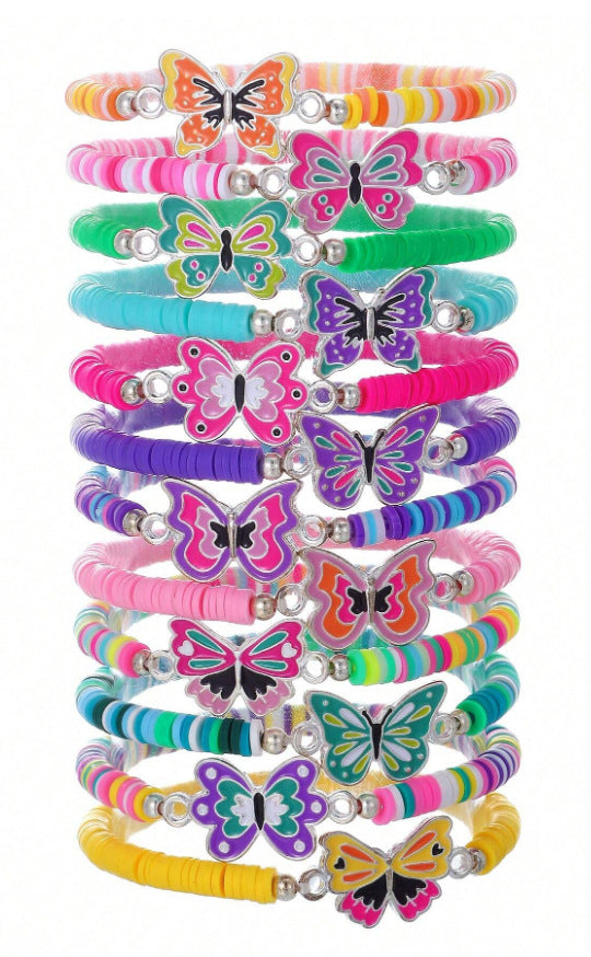 Bohemian Rope Adjustable Cyan Polymer Clay Bracelets