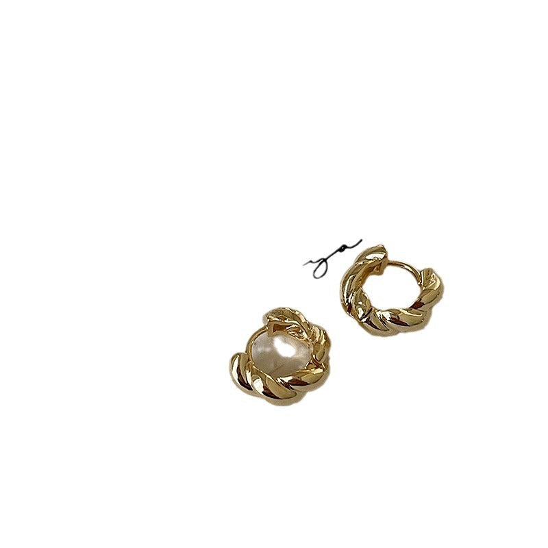 Women's Small Twisted Twist Metal Ear Cuff Earrings