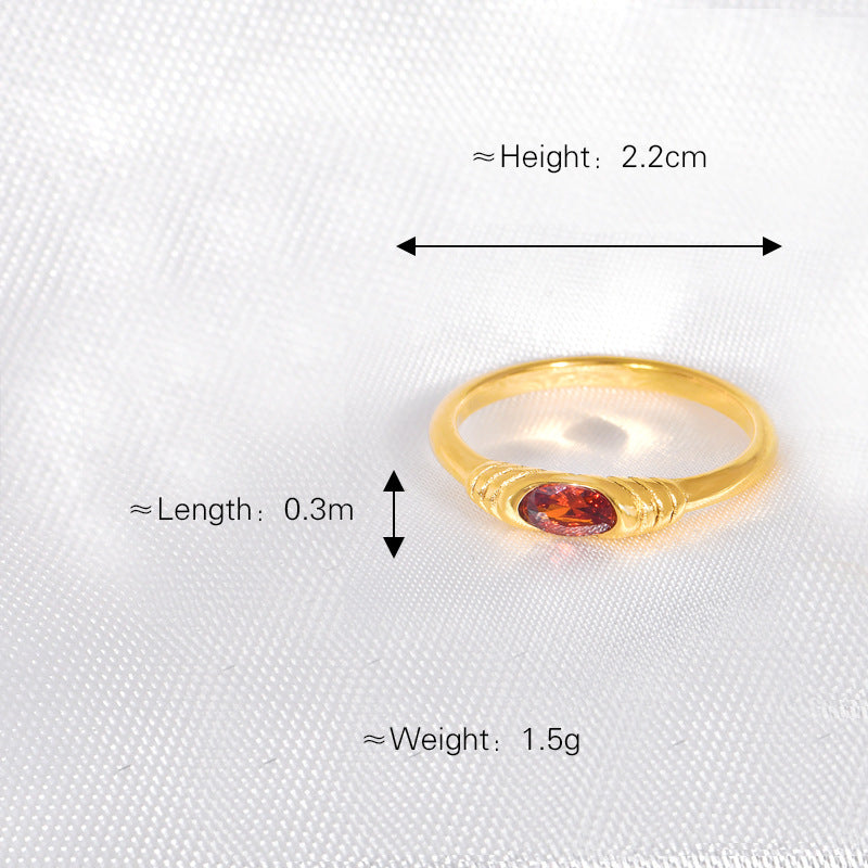 Women's Titanium Steel Light Luxury High-grade Gold Rings