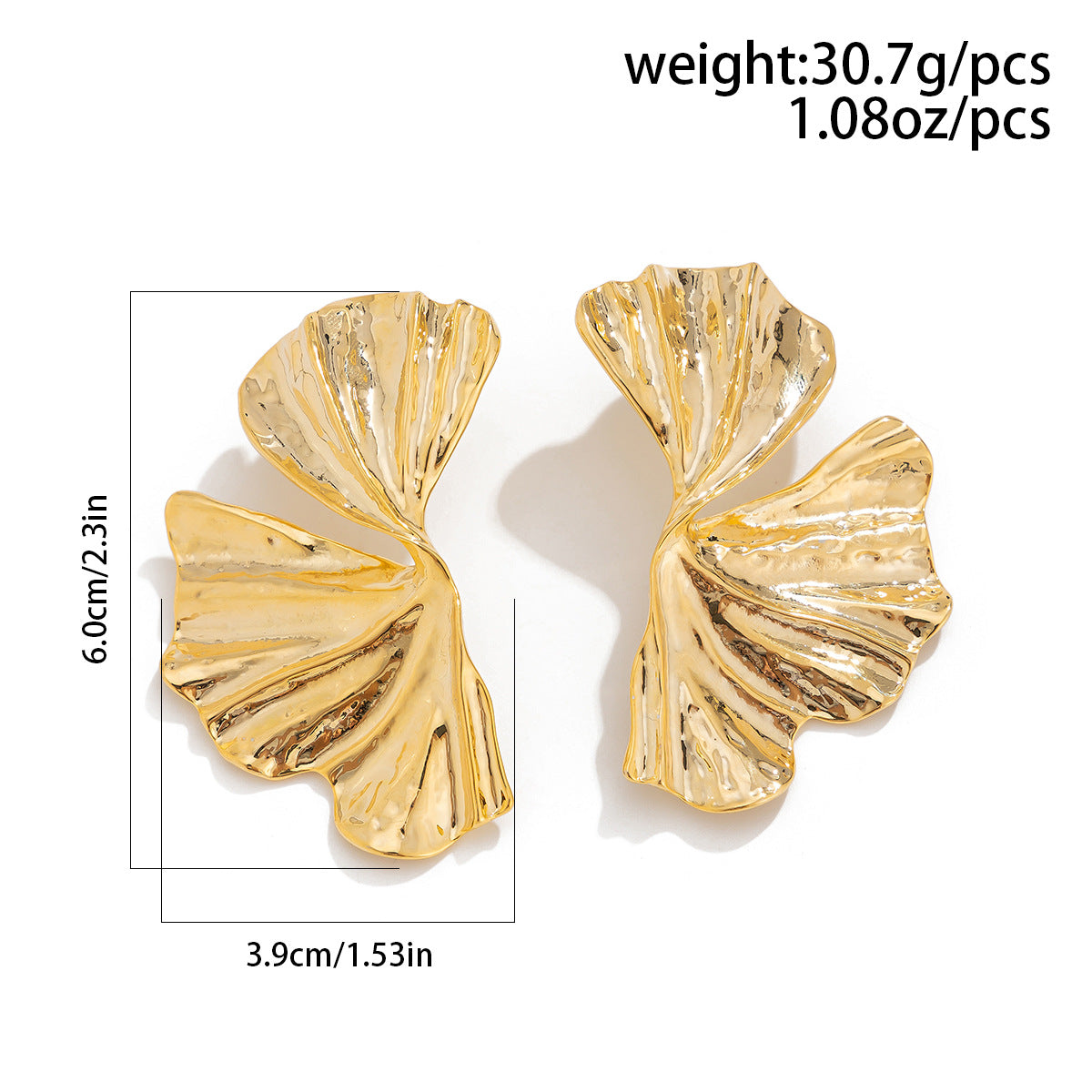 Metal Ginkgo Leaf Trendy Female Sweet Cool Earrings