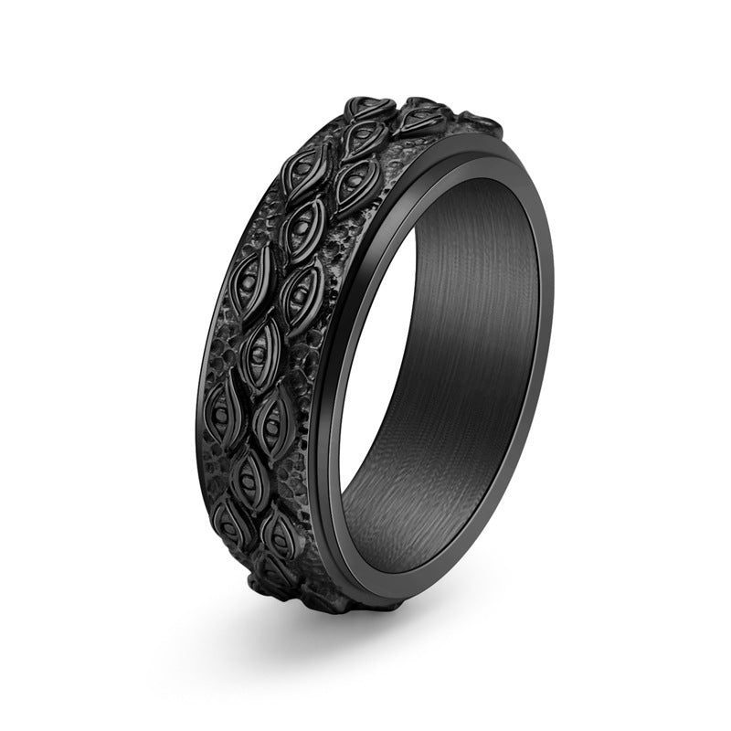 Men's Vintage God's Eye Rotatable Stainless Steel Rings