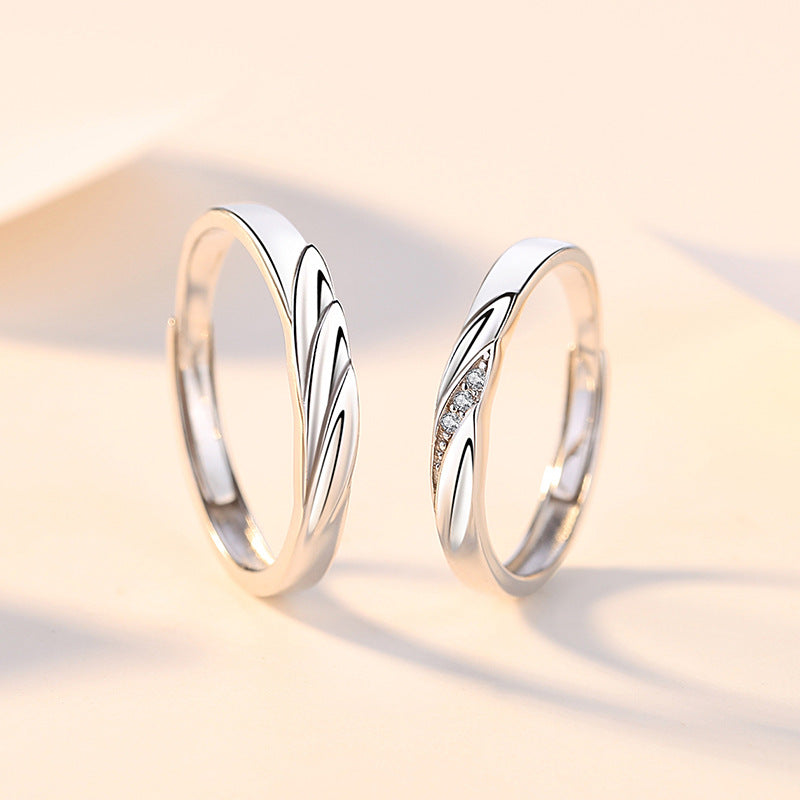 Couple Pair Of Versatile Simple Wings Rings