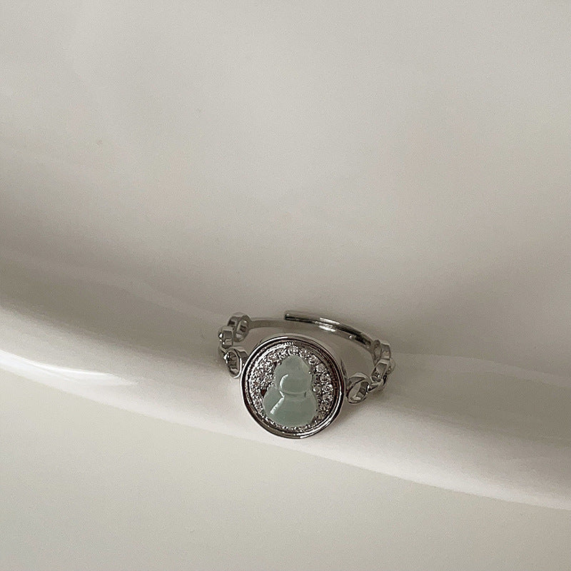 Feeling Chalcedony Gourd Water Drop Female Rings