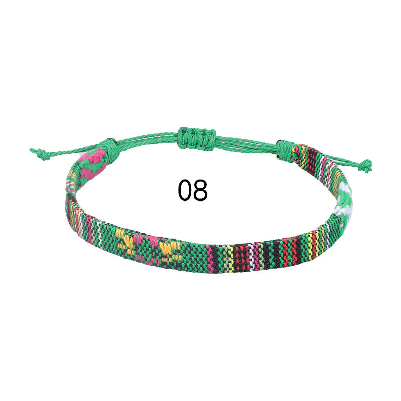Style Cotton Linen Woven Fabric Carrying Bracelets