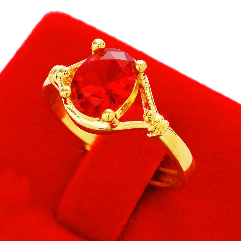 Women's Imitation Diamond Colored Gemstone No Color Rings